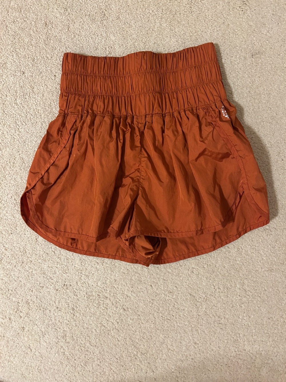 FP Movement by Free People High-Waist Burnt Orange Athletic Shorts